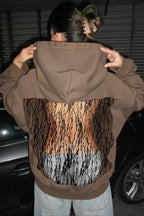Hollow Out Lace Flower Back Hoodie