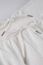 Ruffle Trim Drawstring Low Rise Bodycon Casual Shorts
