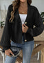 Short Knit Long Sleeve Cardigans Black / S