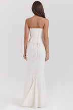 Embroidered Bustier Bodycon Formal Dress