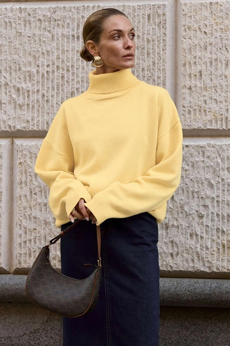Turtleneck Loose Knit Pullover Sweater