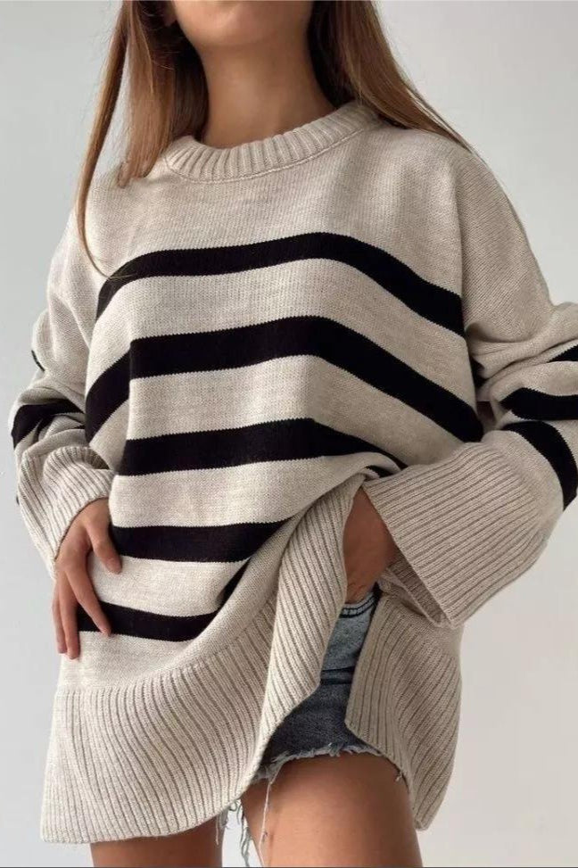 Striped Oversized Knit Sweater Main image