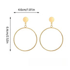 Bold Geometric Gold Alloy Hoop Earrings
