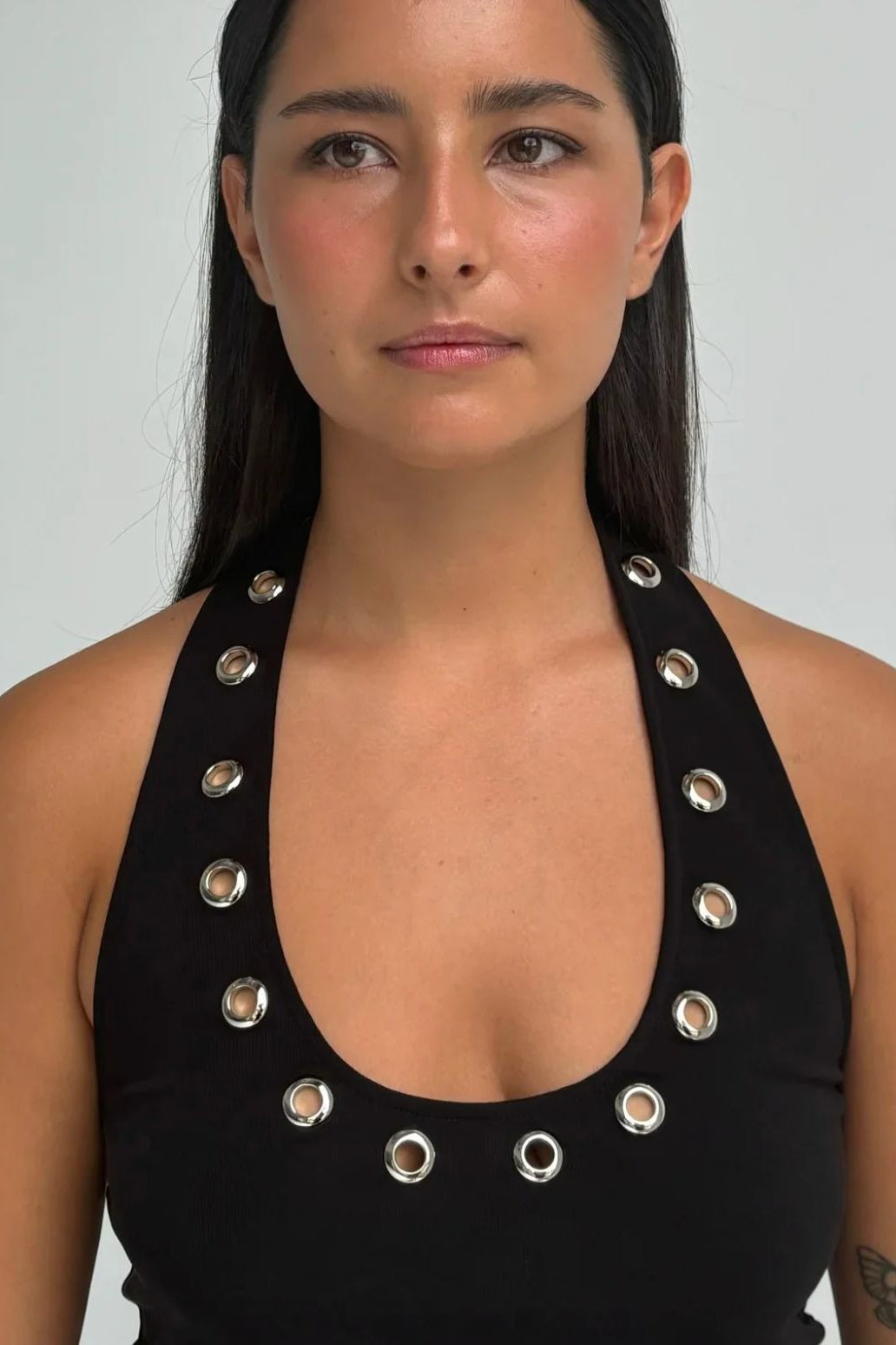 Metal Ring Cut Out Halter Sexy Fitted Halter Top Secondary image