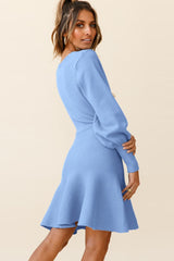 Slim Fitted Knit Long Sleeve Sweater Dress