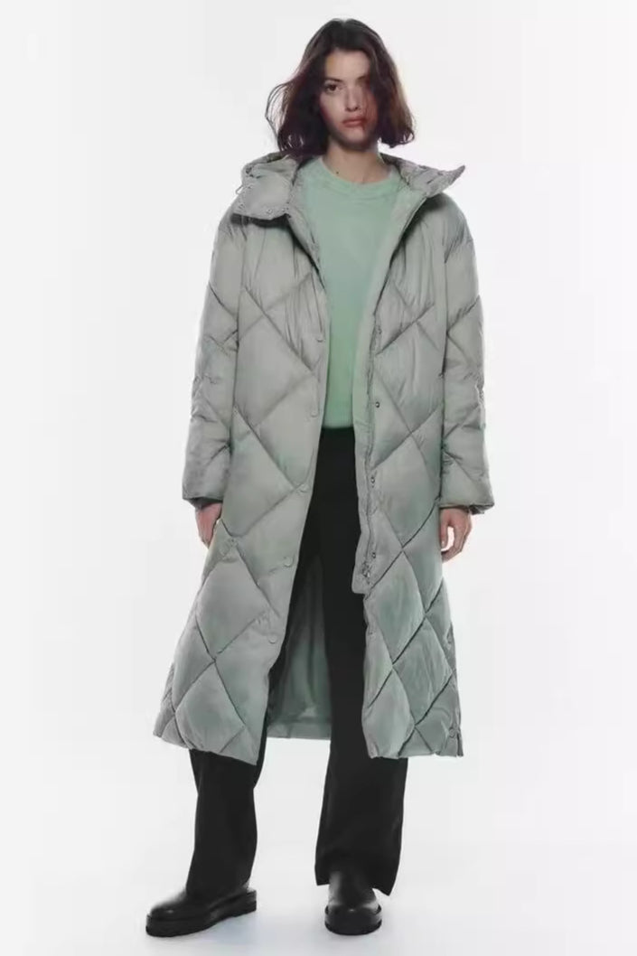 Padded Longline Hooded Puffer Coat Secondary image