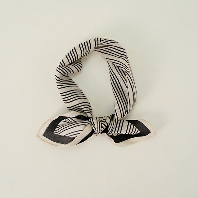 Silk Cotton Slim Square Mixed Print Neck Scarf Main image