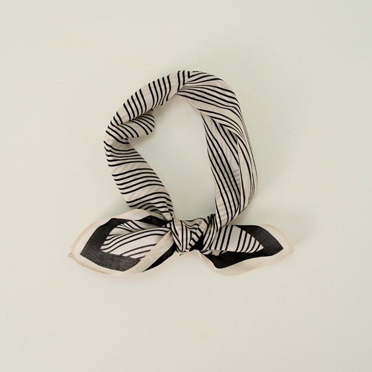 Silk Cotton Slim Square Mixed Print Neck Scarf Main image