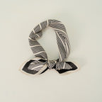 Silk Cotton Slim Square Mixed Print Neck Scarf