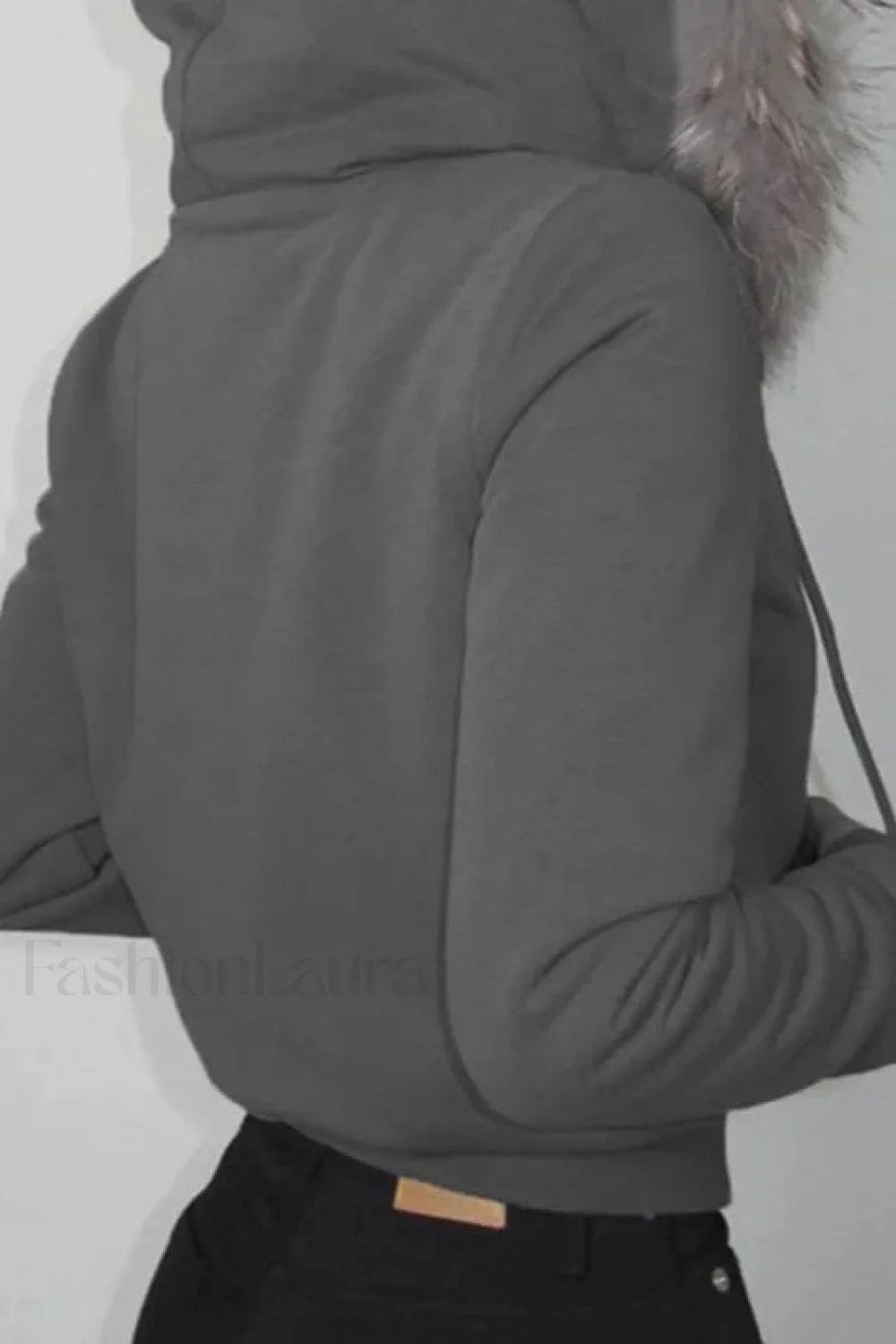 Fairy Fur Patchwork Double Zipper Hoodie