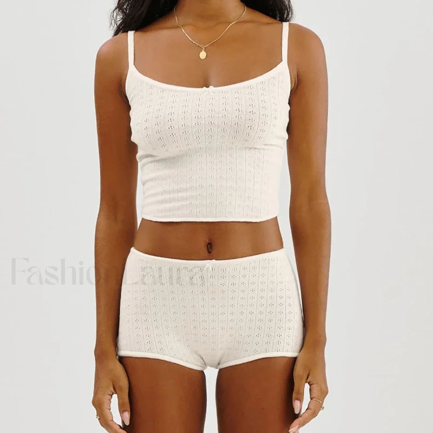 Fairy Grunge Lace Trim Tube Top Shorts Two Piece Set Secondary image