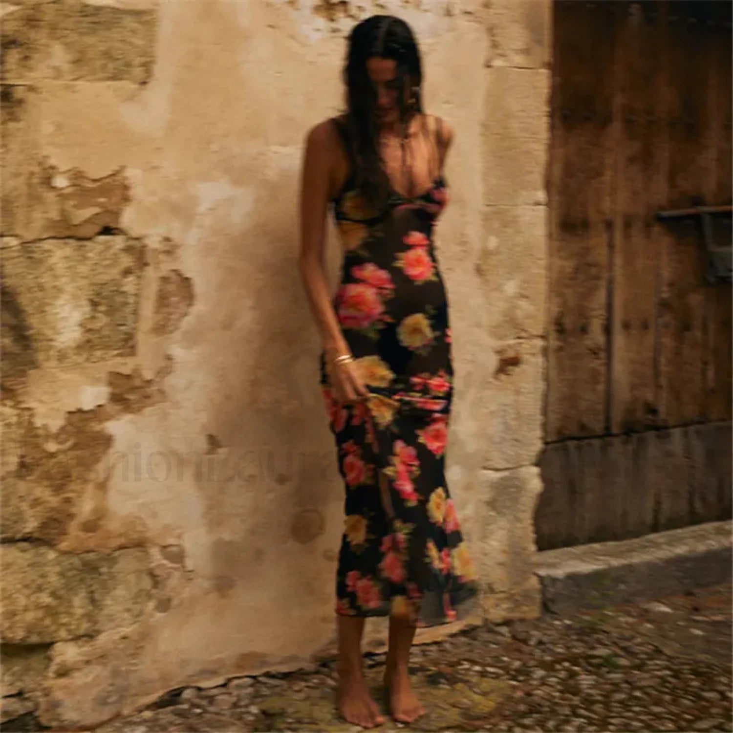 Fairy Grunge Strappy Floral Dress