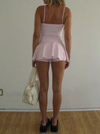 Fairy Spaghetti Strap Mini Skirt Two Piece Set