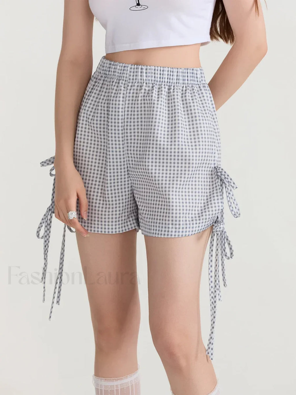 Fairycore Cute Bowknot Casual Loose Fit Streetwear Short