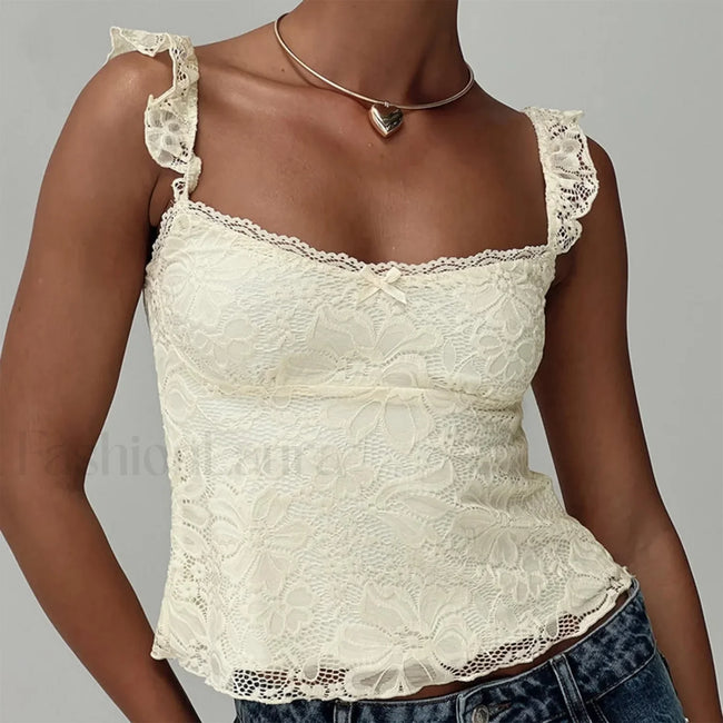 Fairycore Square Ruffled Crop Top Main image