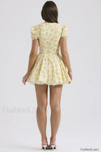 Faith Vintage Floral Charming Pleated Mini Dress