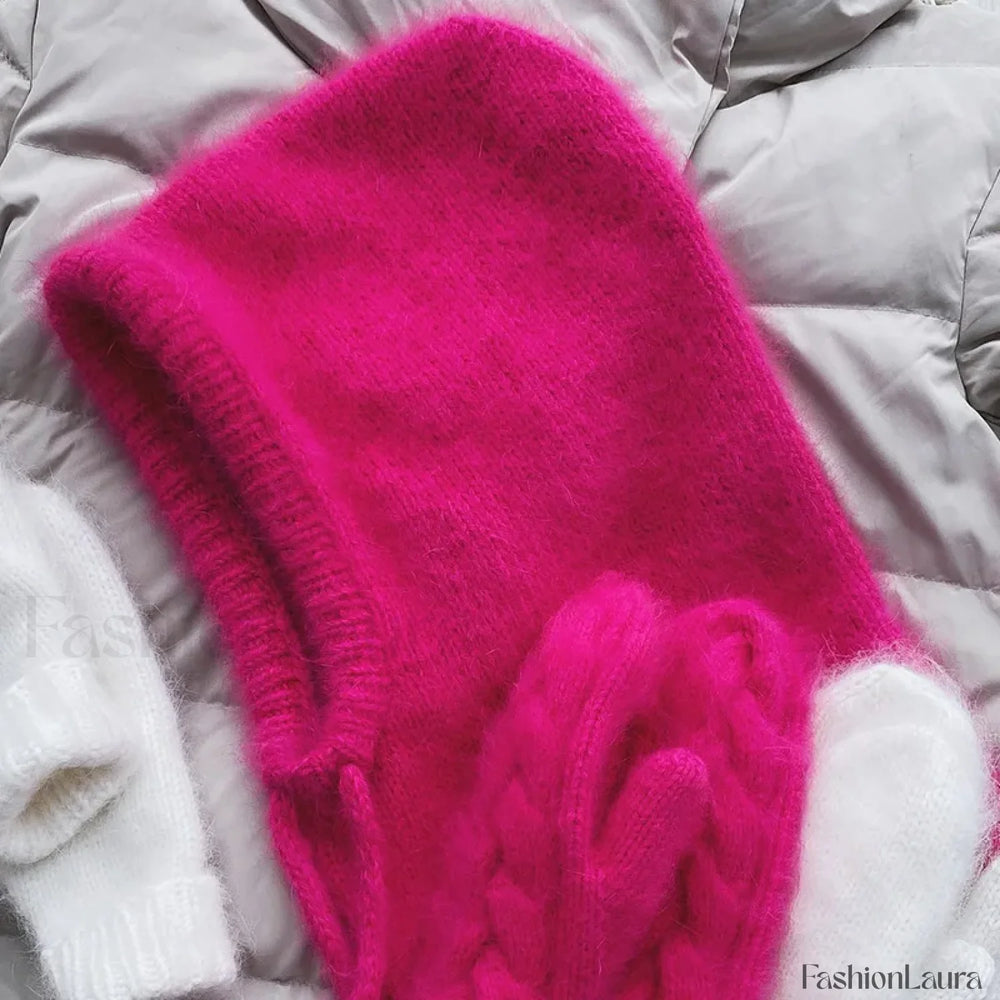 Fashion Balaclava Autumn Winter Warm Neck Women’s Solid Color Hat