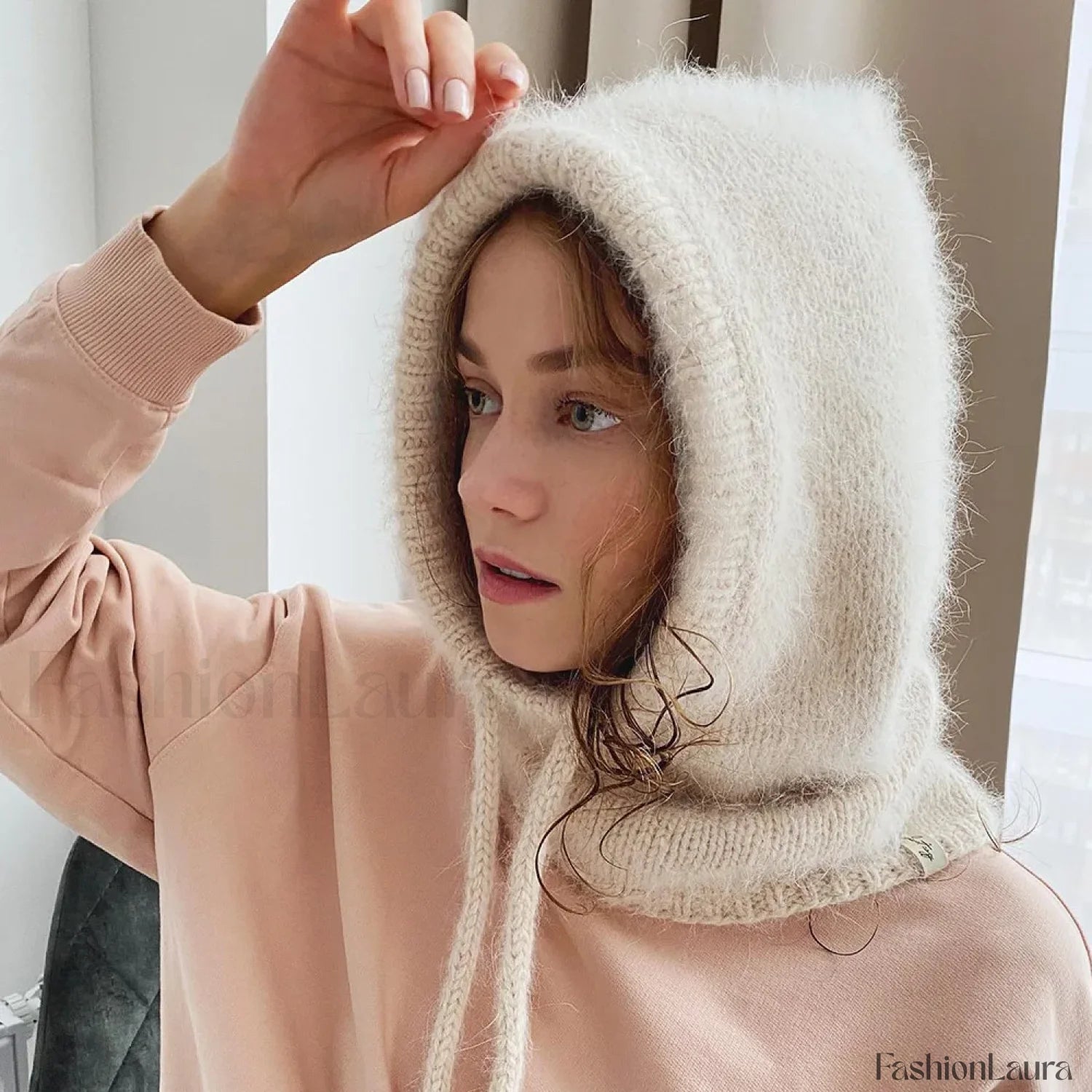 Fashion Balaclava Autumn Winter Warm Neck Women’s Solid Color Hat