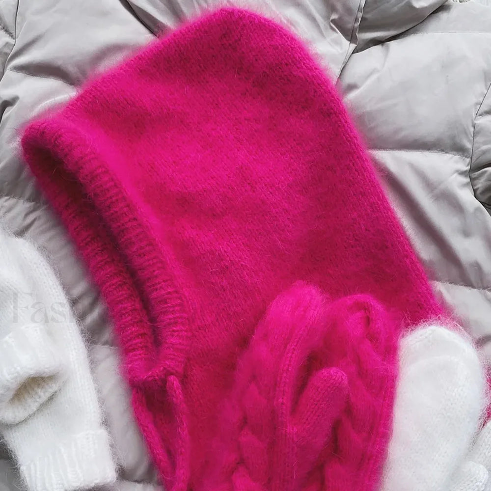 Fashion Balaclava Autumn Winter Warm Neck Women’s Solid Color Hat