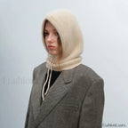 Fashion Balaclava Autumn Winter Warm Neck Women’s Solid Color Hat Beige / 56 60cm