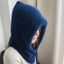 Fashion Balaclava Autumn Winter Warm Neck Women’s Solid Color Hat dark blue / 56 60cm