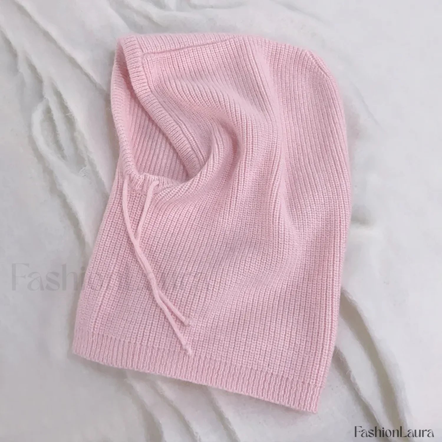 Fashion Balaclava Autumn Winter Warm Neck Women’s Solid Color Hat sakura pink / 56 60cm