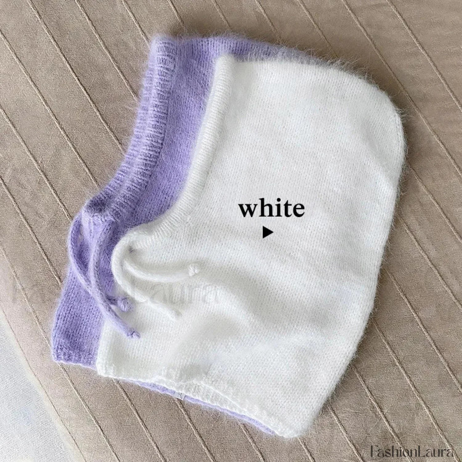 Fashion Balaclava Autumn Winter Warm Neck Women’s Solid Color Hat White / 56 60cm
