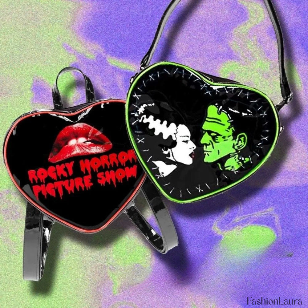 Fashion Grunge Mini Heart Punk Gothic Y2k Crossbody Rock Bag