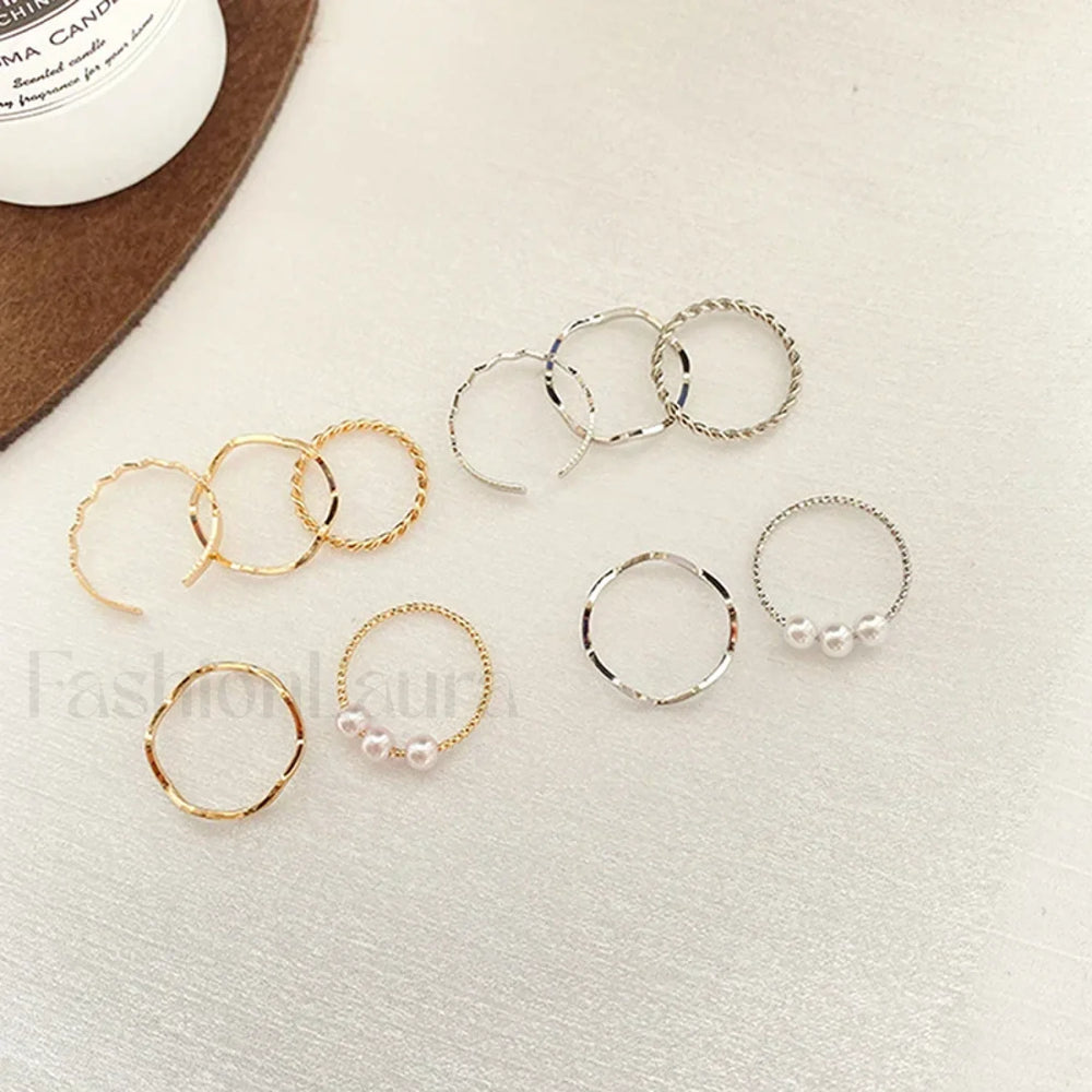 Fashion Metal Hollow Round Opening Women Finger Party Gifts Ring