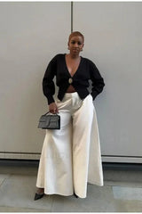 Fashion V neck Button Cardigan