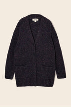 Fashionable Wool Blend Knit Cardiga Navy blue / XS