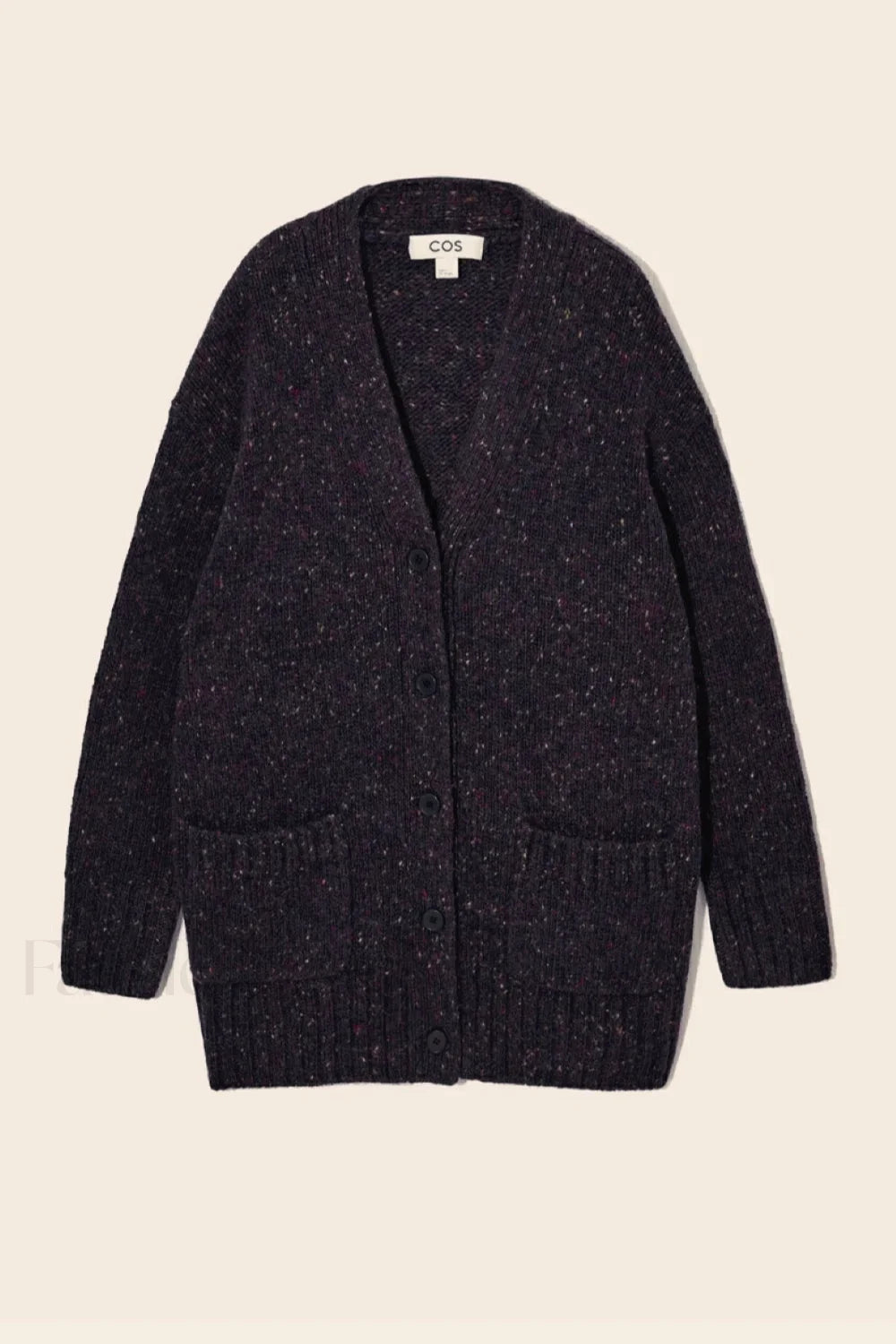 Fashionable Wool Blend Knit Cardiga Navy blue / XS