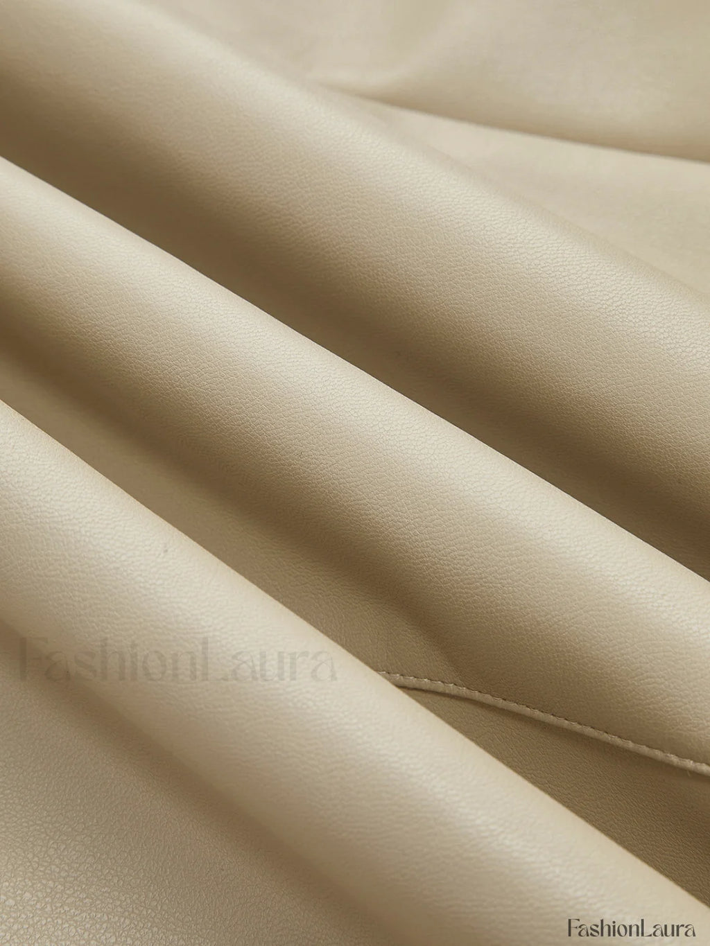 Faux Leather Piping Sit Midi Skirt Skirts
