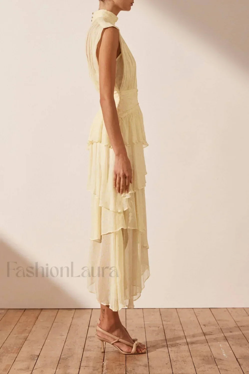 Faye Sleeveless Stylish Ruched Midi Dress