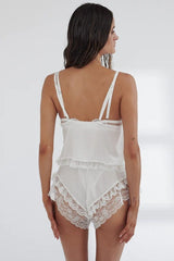 Satin Lace Trim Cami Sleep Shorts Set