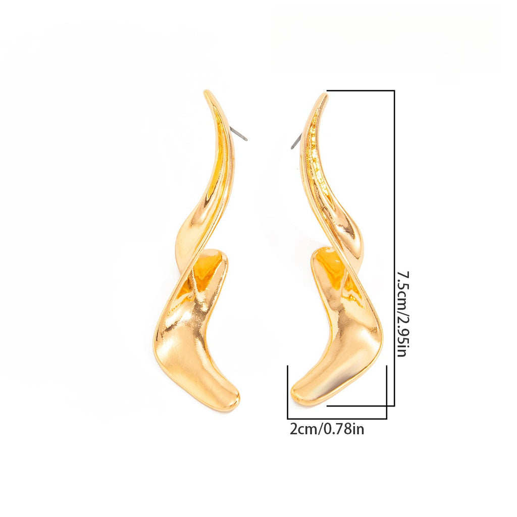 Asymmetrical Twist Geometric Stud Earrings