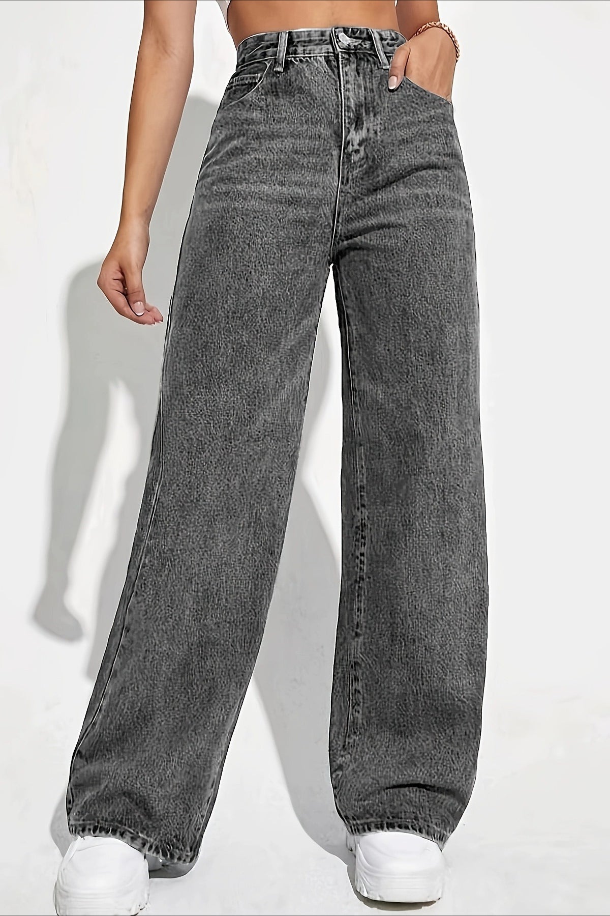 High Waist Chic Straight Relaxed Jeans Main image