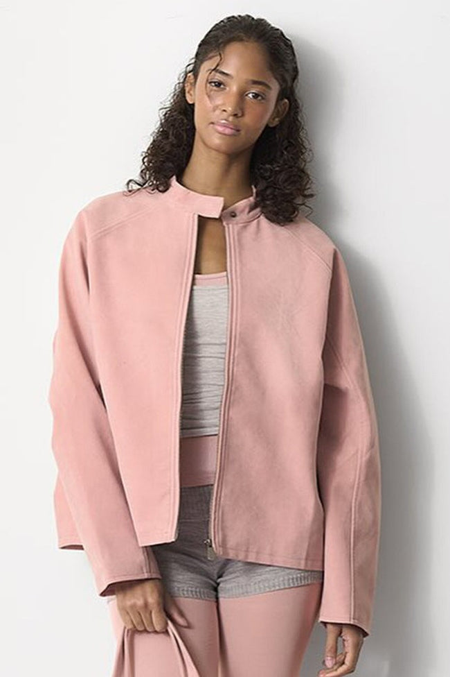 Stand Collar Suede Minimalist Jacket Main image