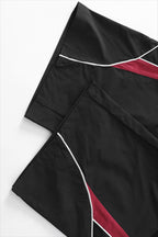 Contrast Piping Colorblock Barrel Leg Pants