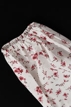 Off Shoulder Puff Sleeve Ruched Waist A Line Floral Dress