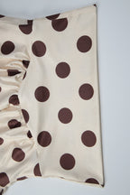 Polka Dot Waist Cinched Slim Crop Top