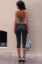 Polka Dot Print Low Rise Fitted Bermuda Shorts
