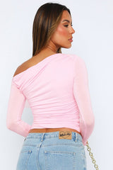 Off Shoulder Ruffled Long Sleeve Knit Top