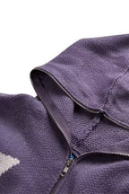 Star Pattern Vintage Knit Zip Up Hoodie