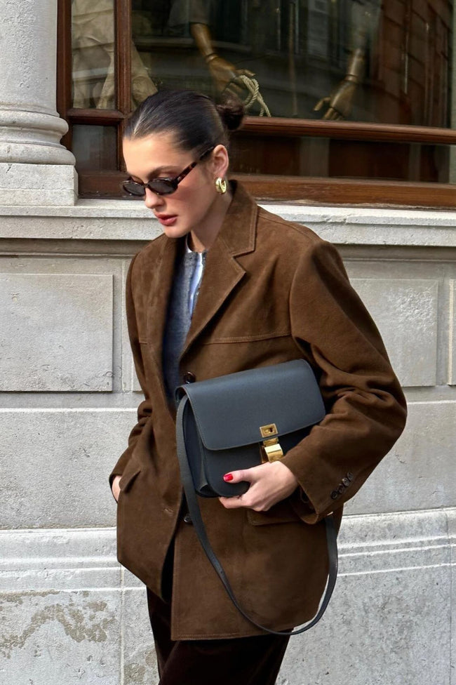 Casual Suede Finish Longline Jacket Main image