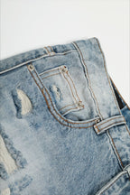 Distressed Ripped Micro Flare Jeans