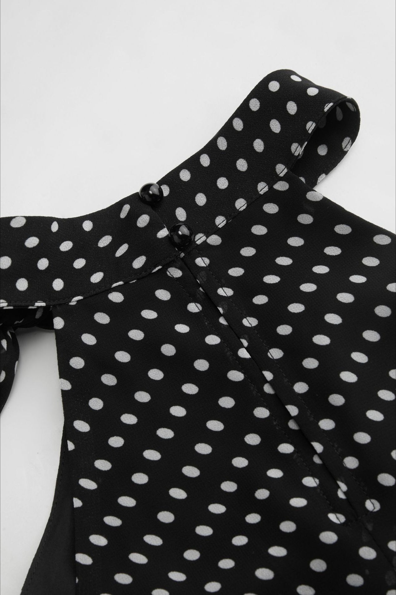 Black Polka Dot Draped Tie Halter Top