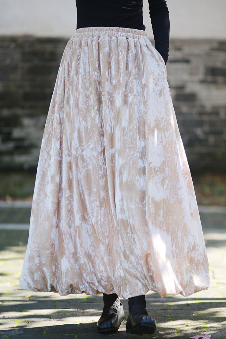 Vintage Velvet Tie Dye Swing Midi Skirt Secondary image