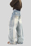 Striped Side Panel Wide Leg Jeans