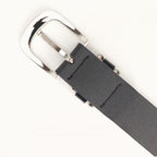 Minimal Textured Double Ring Buckle Waist Belt